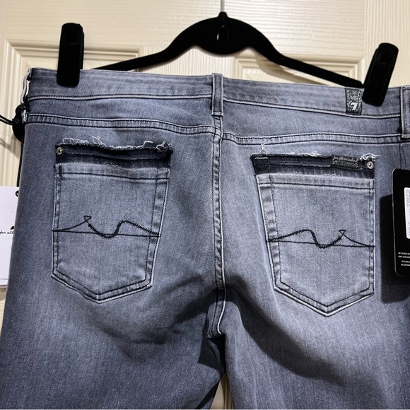 NWT 7 For All Mankind Pyper Slim Illusion Jeans Size 30 Washed Grey - Picture 7 of 7